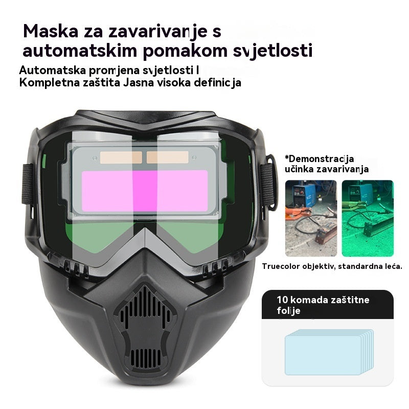 🔥😎Potpuno automatska maska za zavarivanje s prekidačem svjetla i zaštitnom maskom za zavarivače koja se montira na glavu