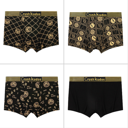 🚹✅💥【40-140kg】Priedušná spodná bielizeň z ľadového hodvábu pre mužov, pohodlná bezšvová spodná bielizeň, plus size, módna potlač