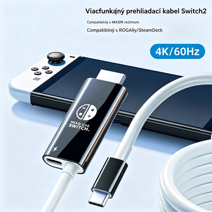 🔥 50% ZĽAVA NA OBMEDZENÝ ČAS 🔥 Adaptérový kábel USB-C na HDMI pre Switch