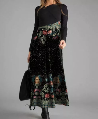 👗【S-3XL】Nové jesenné a zimné dámske patchworkové šaty s dlhým rukávom 3847968