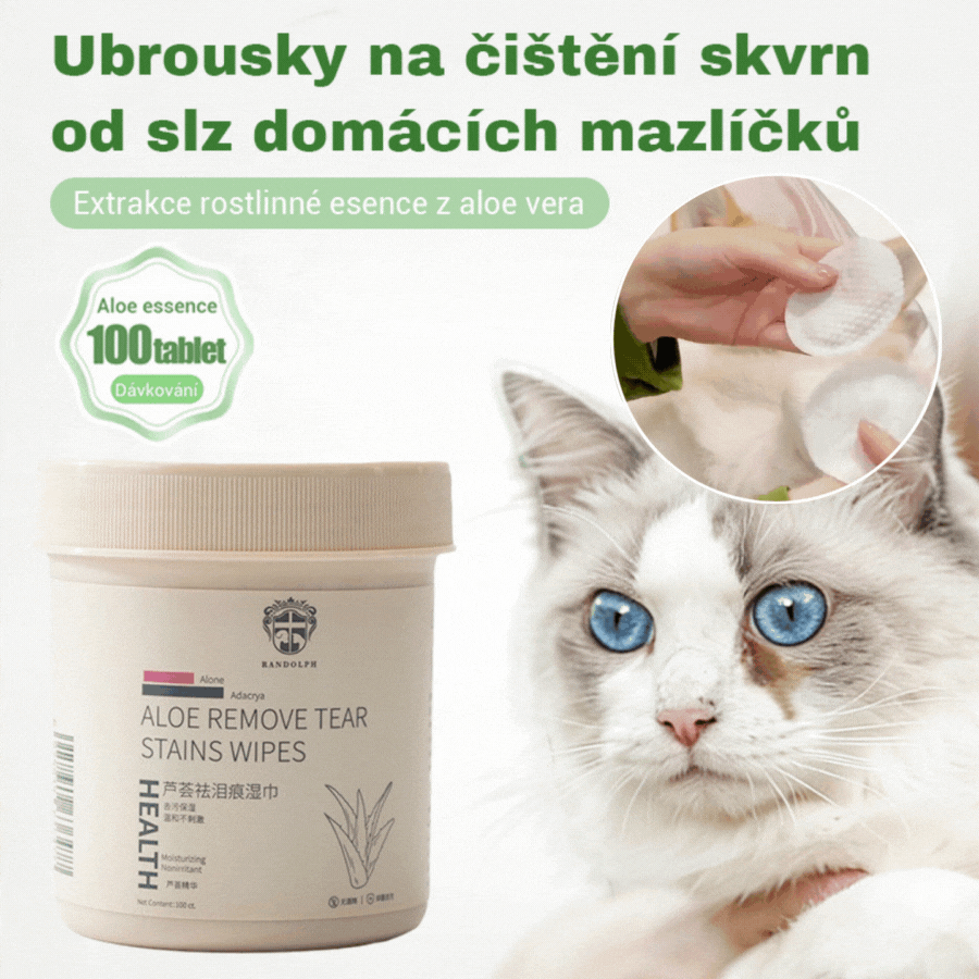 🐕🐈Čistiace obrúsky na škvrny od očí domácich zvierat 🔥Odstraňuje škvrny od sĺz🔥