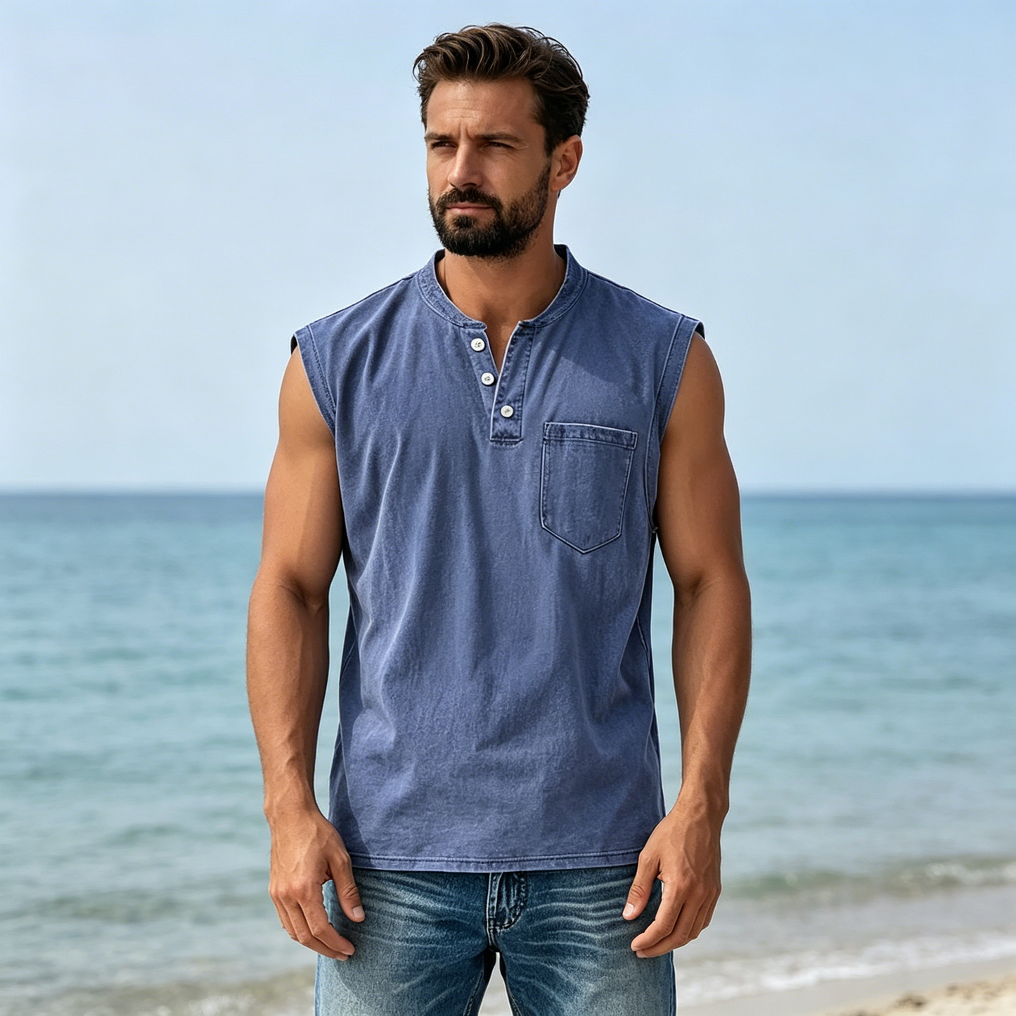 【S-3XL】Chaleco Retro Hombre 100% Algodón | Diseño Minimalista Verano