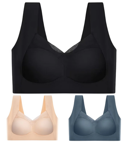 💖【Juego de 3 piezas】✨Sujetador push-up sin costuras de seda helada para mayor comodidad