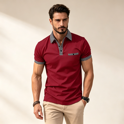 💥Novedad 2026👔【S-3XL】Polo de hombre con botones y bloques de color, cómodo y transpirable, ideal para el verano.