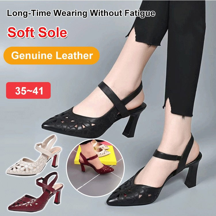 👡【35-41】Pohodlné jednofarebné vysoké podpätky so špicatou špičkou 3910593