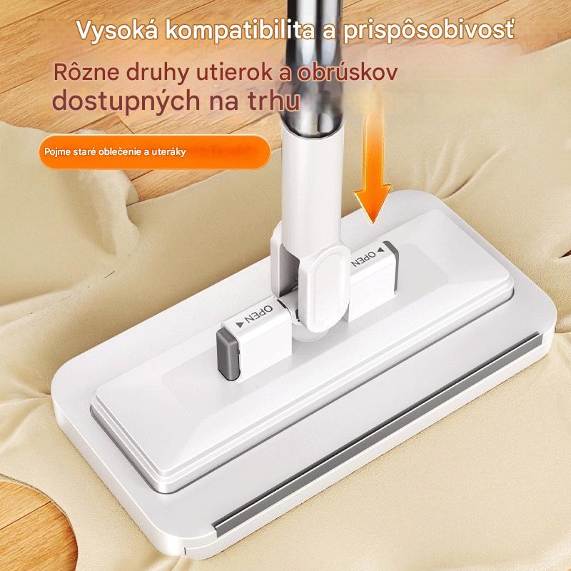 🔥【Sada 4 kusov】Multifunkčný mop s klipom na handričku, nový domáci mop bez nutnosti prania