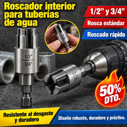 🛠️【Juego de herramientas para abrir roscas internas + orificios de roscas externas】⚙️🔩 Accesorio de Roscado para Tuberías de Agua