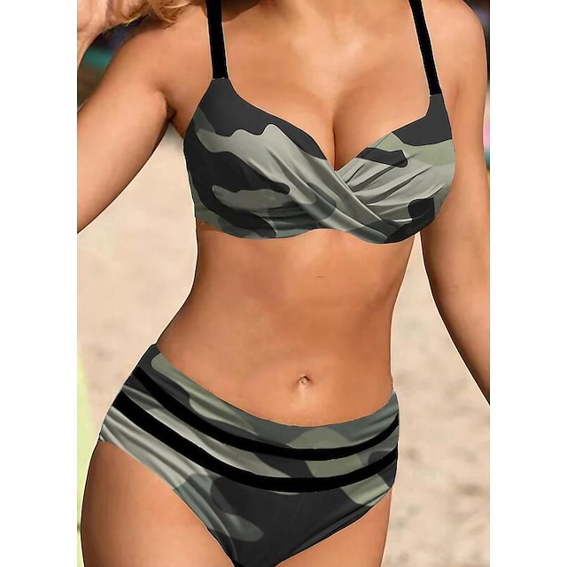 🎀[S~5XL]👙👙2024 Nové veľké plavky s delenou potlačou 3917775