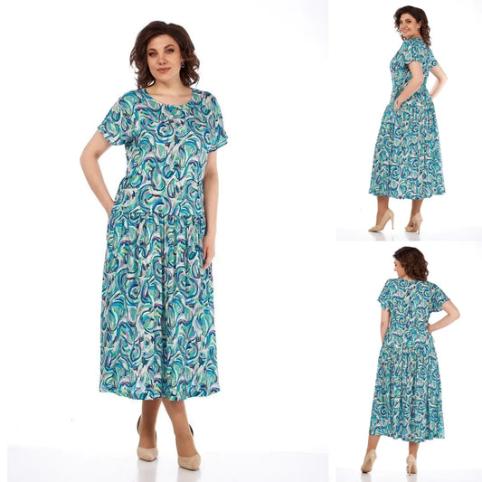 【🔥Reduceri de top】👗🌺【34-60】Rochie de vară din șifon cu imprimeu 3703453 