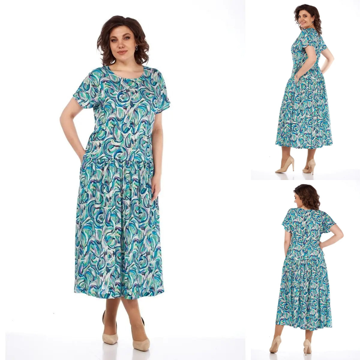 【🔥Top výpredaj】👗🌺【34-60】Letné šifónové šaty s potlačou 3703453