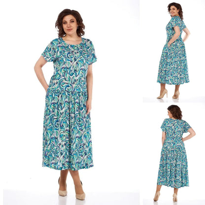 【🔥Top výpredaj】👗🌺【34-60】Letné šifónové šaty s potlačou 3703453