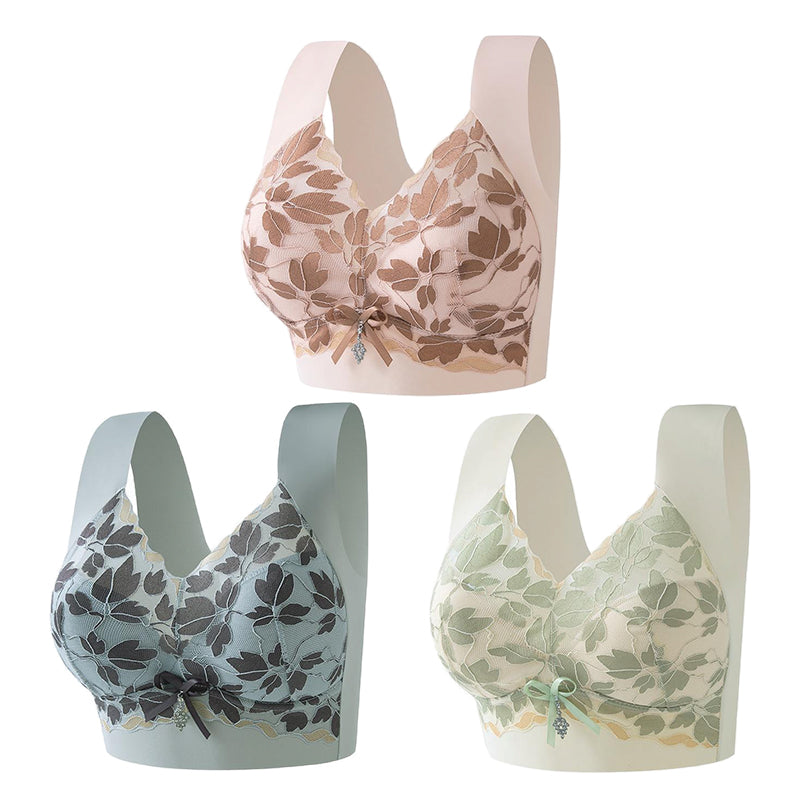 Sujetador de encaje talla grande M-4XL, sin aro de acero, espalda deslumbrante, sexy y transpirable, sin costuras, 【40-100 kg】