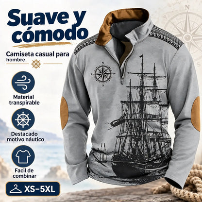 【XS-5XL】🔥Oferta por tiempo limitado: 38% de descuento🔥 Polo de velero de cuello alto para hombre, nuevo estilo, suave y cómodo