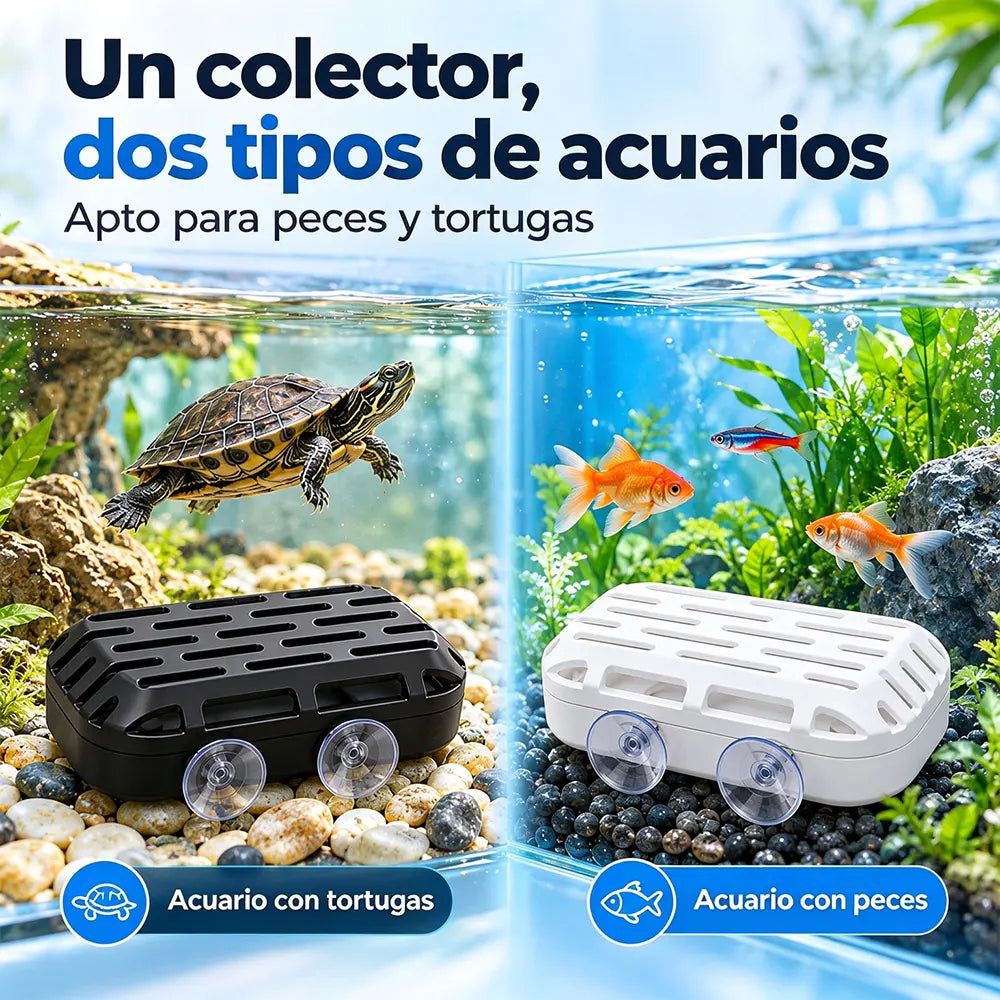 🧹🐢Colector de Heces para Tortugas y Acuarios | Limpiador Automático de Excrementos y Restos | Mantiene el Agua Limpia y Reduce Cambios de Agua 💧
