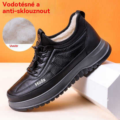 ⛄🔥【Zľava 50 %】2025 Nová pánska zimná každodenná športová obuv, pravá koža, vodeodolná, s mäkkou podrážkou a zamatom