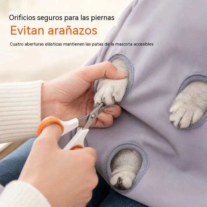 🐕1 piezas 26 euro🐈Delantal para mimar mascotas (resistente al pelo) con aberturas para las piernas, ideal para sostener gatos🥻