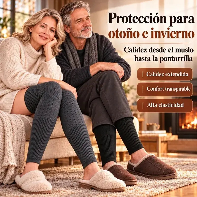 🦵 Calentadores de rodilla cálidos para el invierno · Estilo extralargo con forro mullido · ¡Protección extendida para rodillas y piernas!