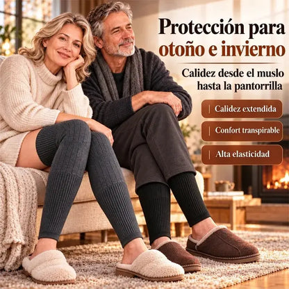 🦵 Calentadores de rodilla cálidos para el invierno · Estilo extralargo con forro mullido · ¡Protección extendida para rodillas y piernas!