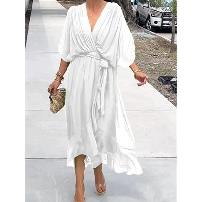 👗Nový štýl na jar a leto 2025. [S-5XL]👗 Šaty s netopierími rukávmi z mäkkého šifónu