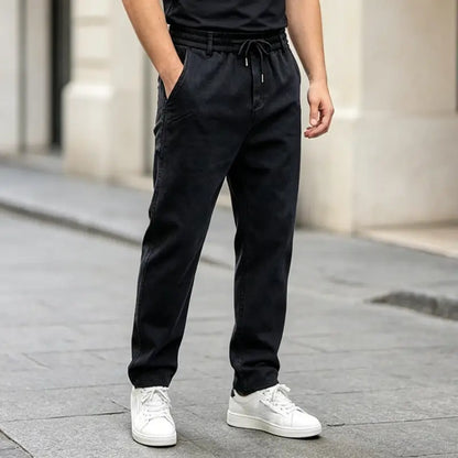 👖【M-6XL】Pánske džínsy so širokými nohavicami, elastické, pohodlné, odolné voči špine a vhodné do práce