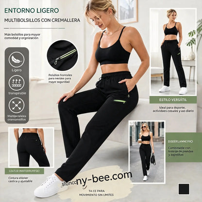 ⏳ Oferta por tiempo limitado 🔥 Pantalones cargo de corte recto para mujer — Cintura elástica; ideales para el trabajo, viajes y el día a día 👖✨