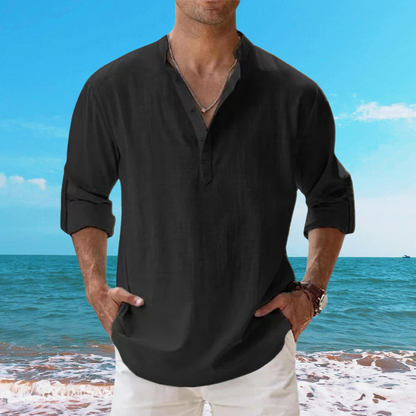【S-5XL】Camisa de algodón y lino para hombre 2026, holgada y transpirable