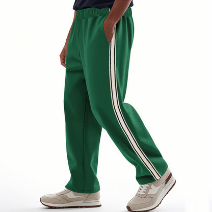 【S-3XL】Pantalón Deporte Hombre Verano 🏃‍♂️ Recto y Holgado, Diseño con Franjas, Estilo Casual