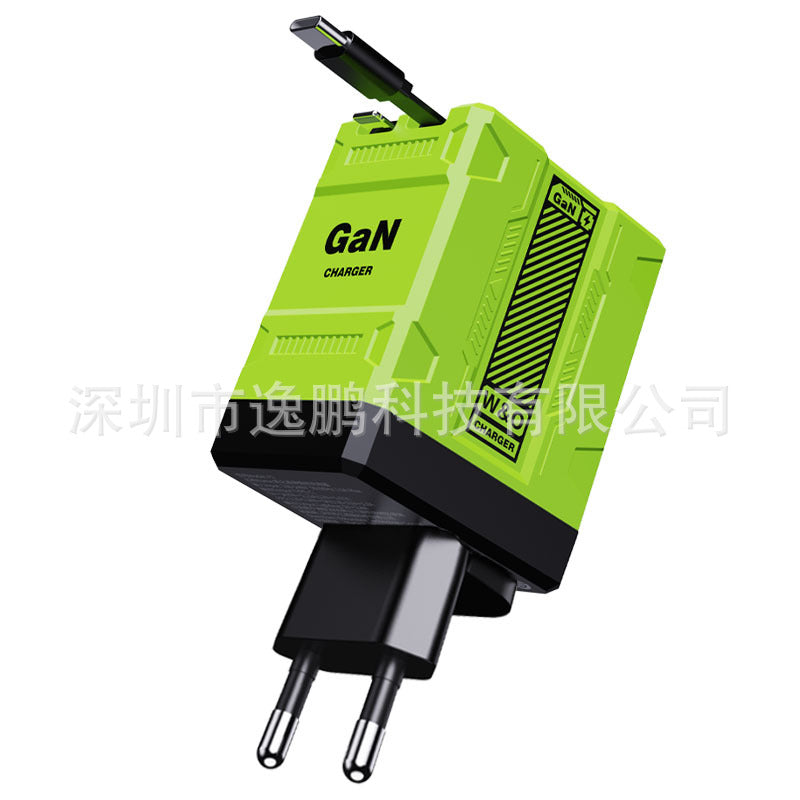 ⚡Cargador rápido 2 en 1 compatible con GaN de 120 W para iPhone, teléfonos móviles y tabletas.