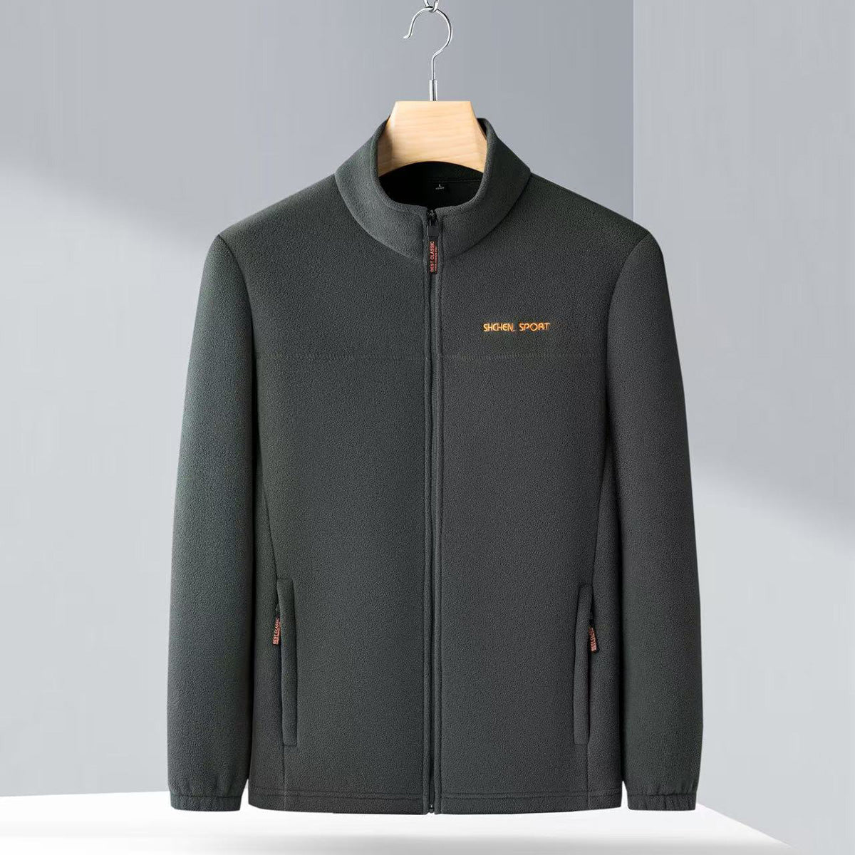 🧥🍂🔥 Chaqueta de forro polar para hombre (otoño e invierno) con cuello alto, para hombres jóvenes y de mediana edad.