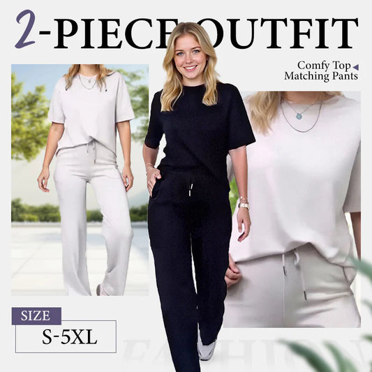 ✨ Tendencia ahora ✨ Conjunto de 2 piezas: top elegante y pantalón a juego para mujer