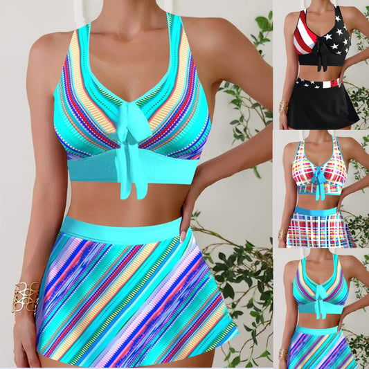 🏖️👙【S-5XL】🌴2025 Letné nové dámske plavky s potlačou na pláž, módne rýchloschnúce bikiny s rozparkom
