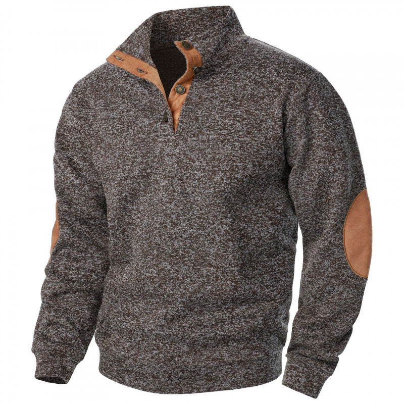 💥Nueva Sudadera de Cuello Alto para Hombre 💥– Estilo casual, cómoda y cálida, con detalles de cuero
