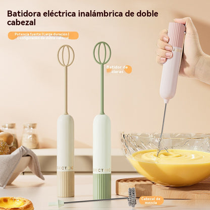 🥚 Mini batidora de mano inalámbrica: bate huevos y espuma leche en segundos