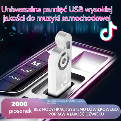 🚗🔥【32 GB】🎵 Uniwersalna pamięć USB do muzyki w samochodzie wysokiej jakości【Zawiera 2200 popularnych piosenek + 200 filmów】