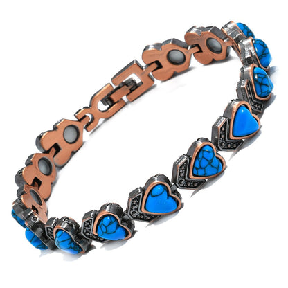 🎀magnetický náramek z drahokamů v starožitném bronzu