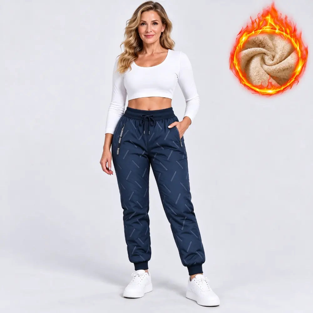 🔥【XXS-3XL】Pantalones térmicos para mujer con forro polar – impermeables y cortavientos