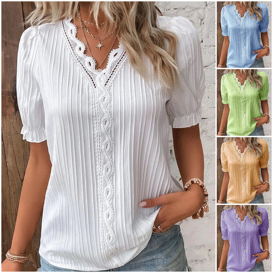 💕【S-5XL】Tricou elegant de vară pentru femei, din bumbac și in, casual 