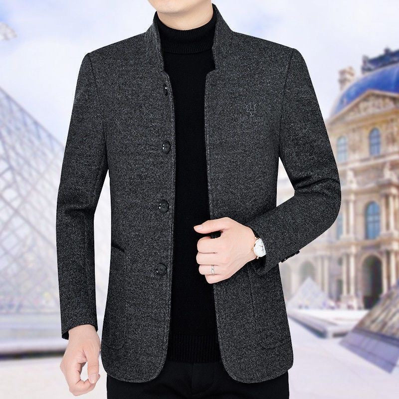 【M--4XL】🔥 nová ležérna bunda s chlopňou pánska jesenná a zimná zamatová zahustená vlna 3810667