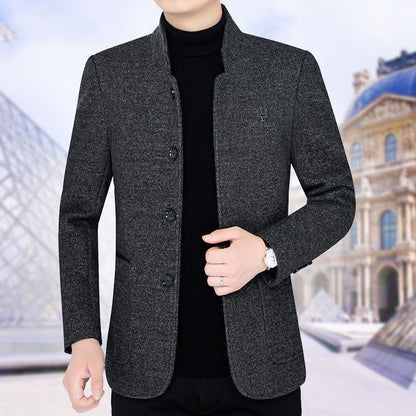 【M--4XL】🔥 nová ležérna bunda s chlopňou pánska jesenná a zimná zamatová zahustená vlna 3810667