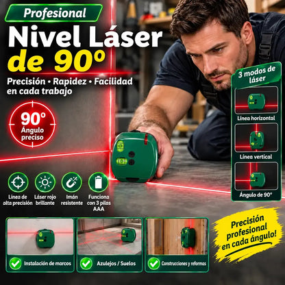 🔴 Nivel láser de ángulo recto 2 en 1: alineación rápida y precisa sin necesidad de tiralíneas