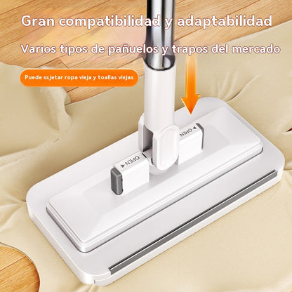 🔥【Set de 4】Trapeador multifuncional con clip de tela, nuevo trapeador doméstico que no requiere lavado