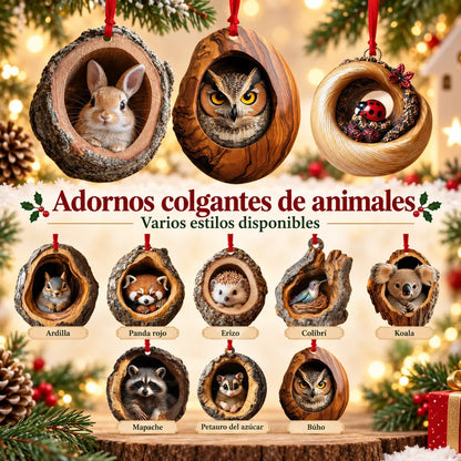 [Set de 10 piezas] 🎄 Adornos navideños con figuras de animales — Adornos colgantes de animales