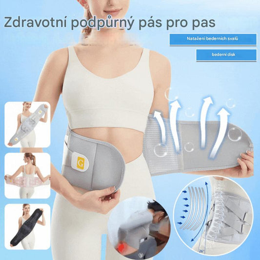 💪Nový prodyšný bederní pás｜Ocelová výztuha pro pevnou podporu｜Ulevuje od tlaku na páteř｜Zahřívá a formuje pas🔥