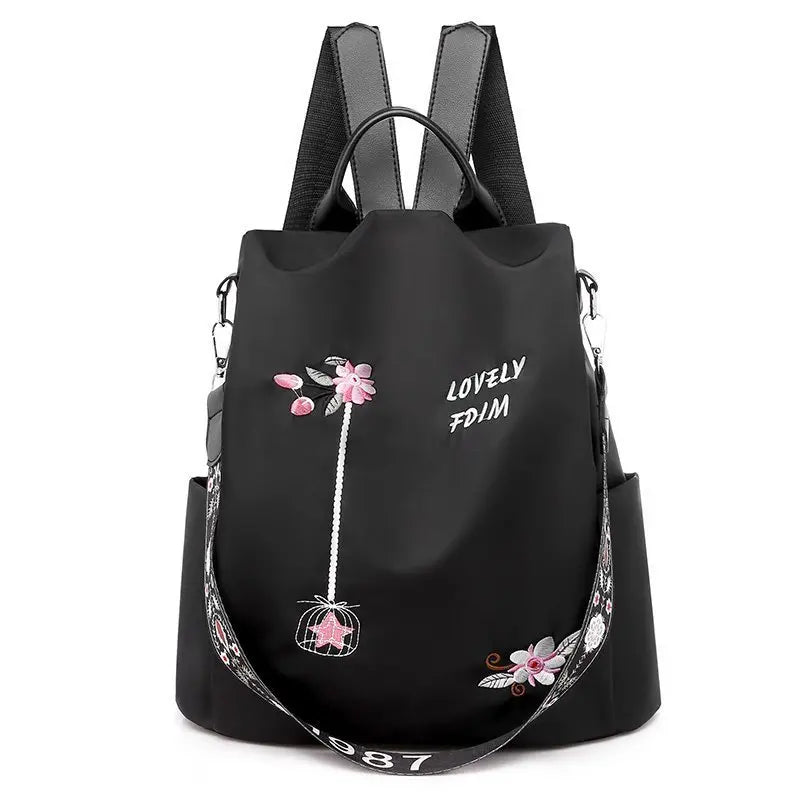 Mochila de viaje antirrobo bordada de gran capacidad