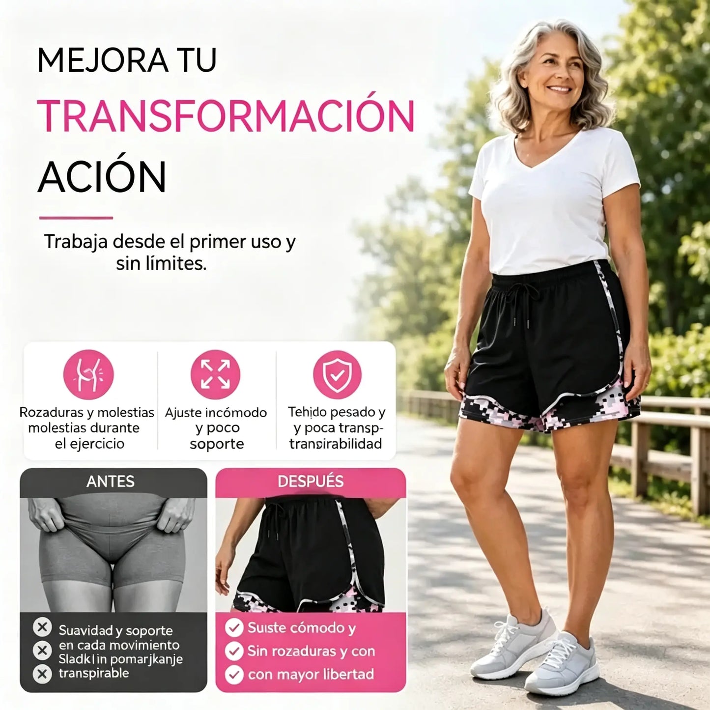 📢⏰Pantalones cortos deportivos casuales para mujer con forro incorporado