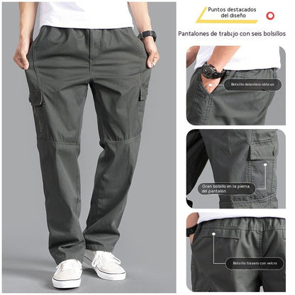 🔥M-6XL👨Pantalones cargo de talla grande para hombre con múltiples bolsillos, perfectos para el uso diario informal【Nuevo - 50% descuento】