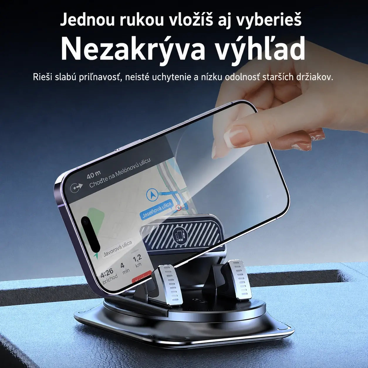 🚗 Držiak na mobil 2 v 1 do auta, otočný o 360° a protišmykový