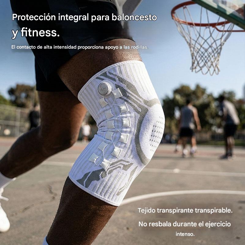 🦵🦵 Rodillera de compresión deportiva con silicona y estabilizadores de muelle para absorción de impactos, ideal para running y fitness al aire libre