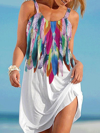 🔥👗¡Oferta! [S-5XL] Vestido de playa estampado de verano para mujer, perfecto para viajes y vacaciones.