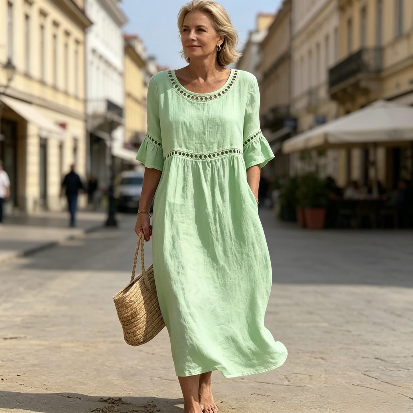 ✨🎉【S-3XL】Nové letné dámske šaty z bavlny a ľanu, priedušné a mäkké, pohodlné na nosenie